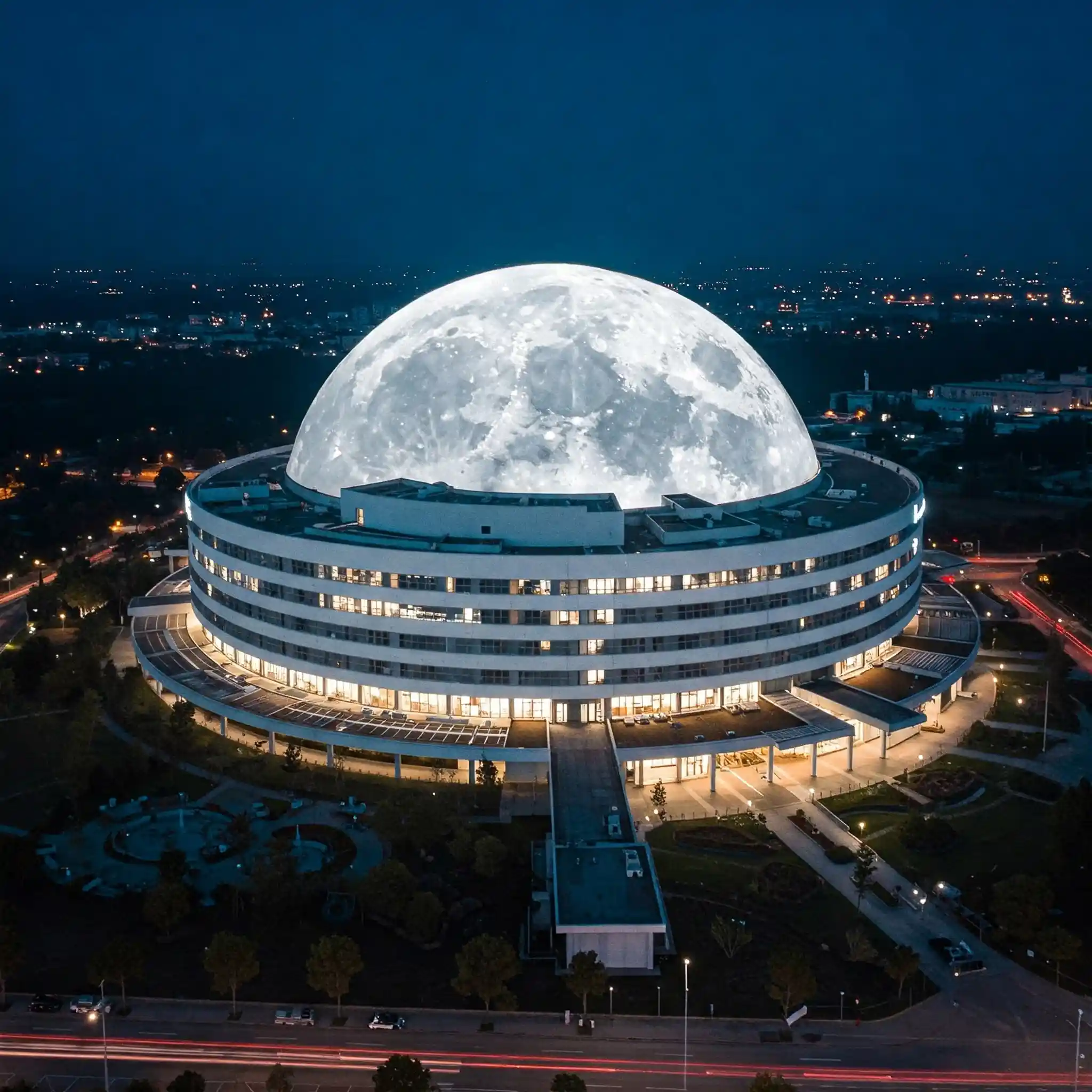 Night view of the hospital